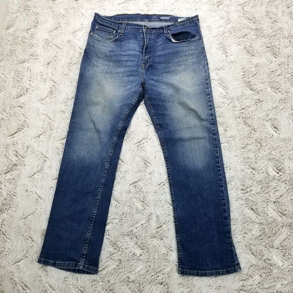 George Jeans Mens 34x30 Blue Boot Cut Dark Wash American Denim - Picture 1 of 12